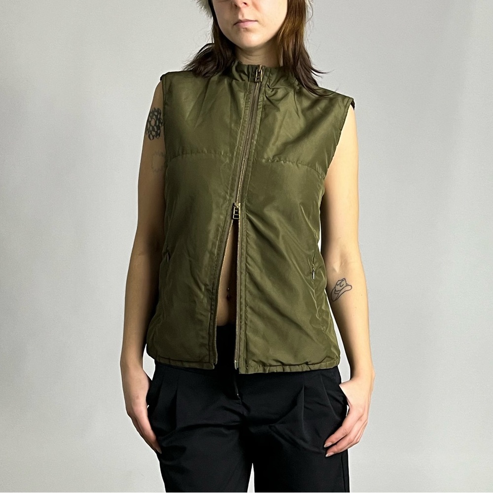 Green puffer vest